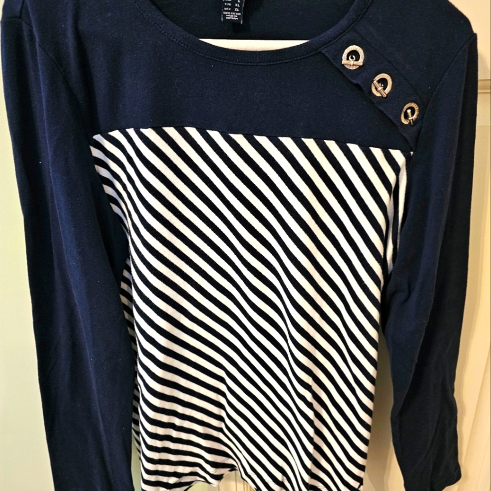 Blue and White striped nautical shirt